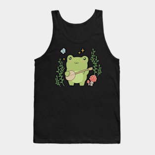 Frog Kawaii Frog Playing Banjo Butterfly Amphibian Tank Top